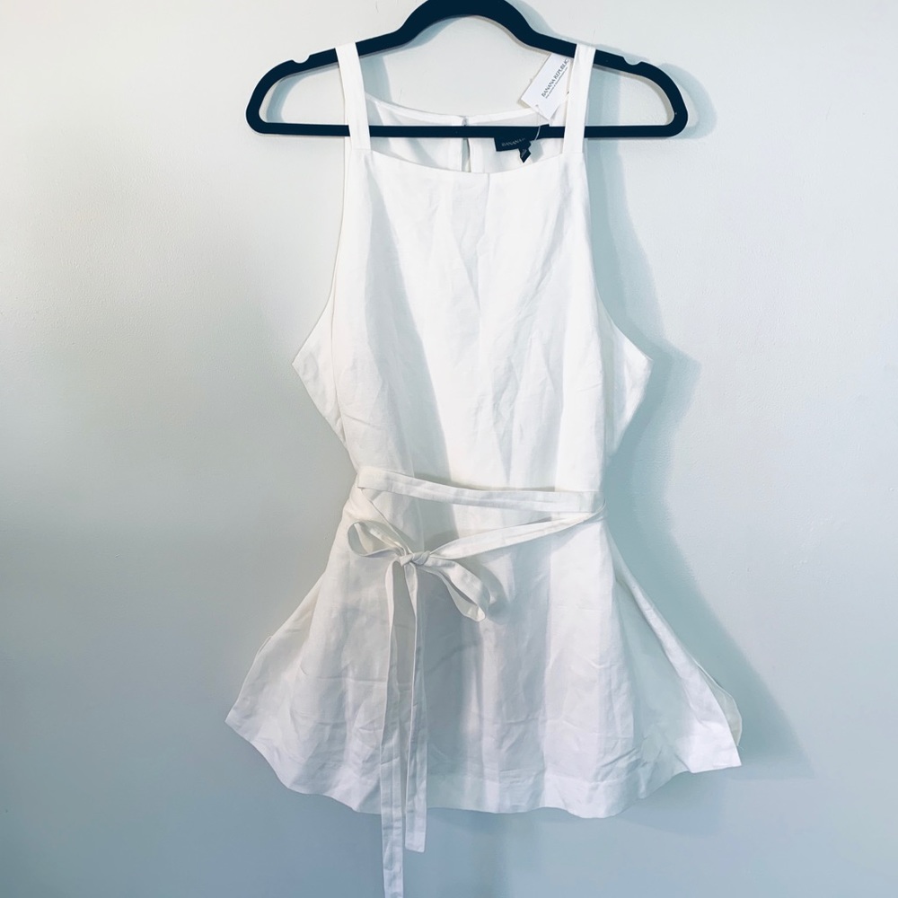 Banana Republic White Sleeveless Blouse